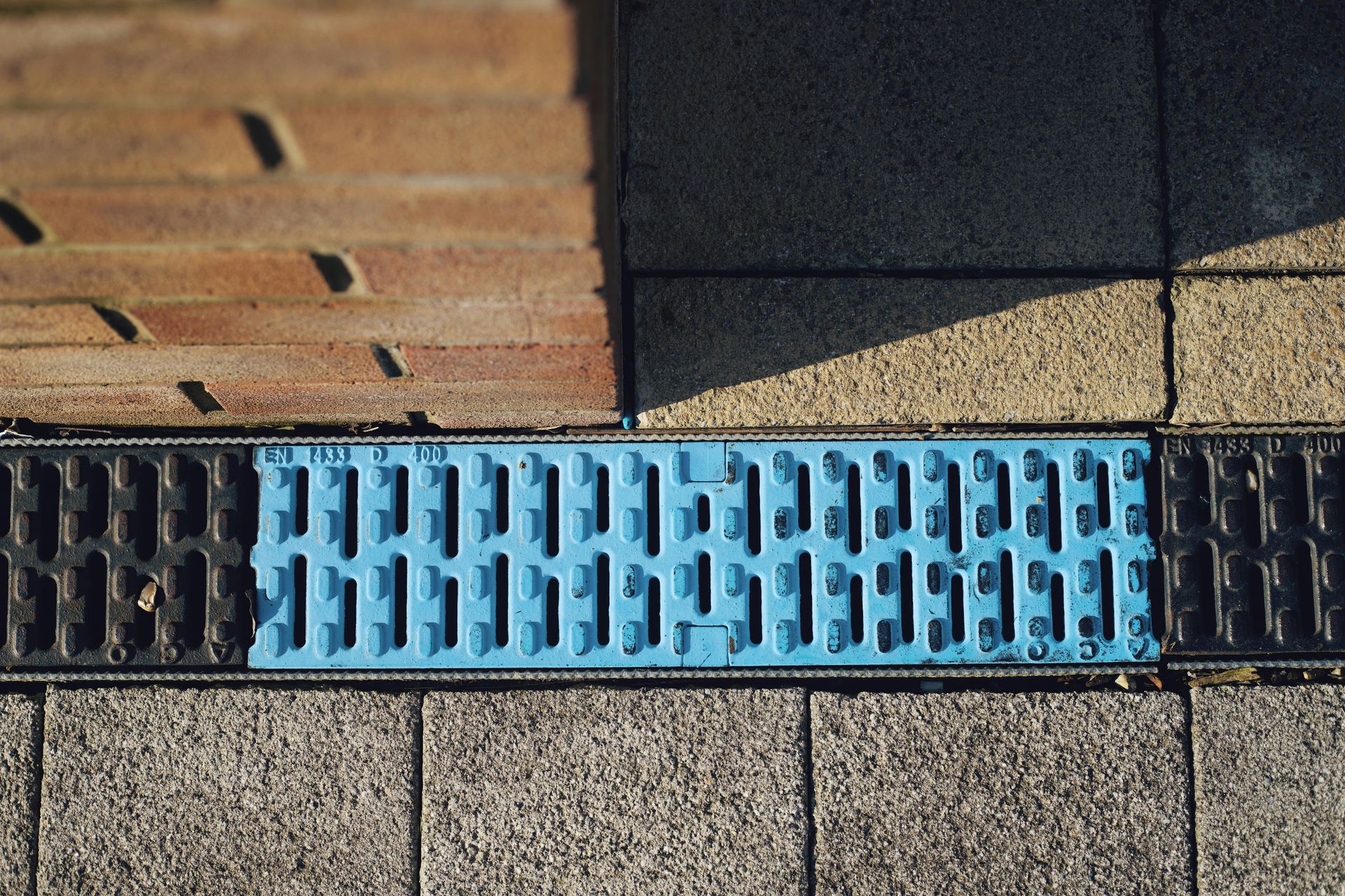 blue and white road sign