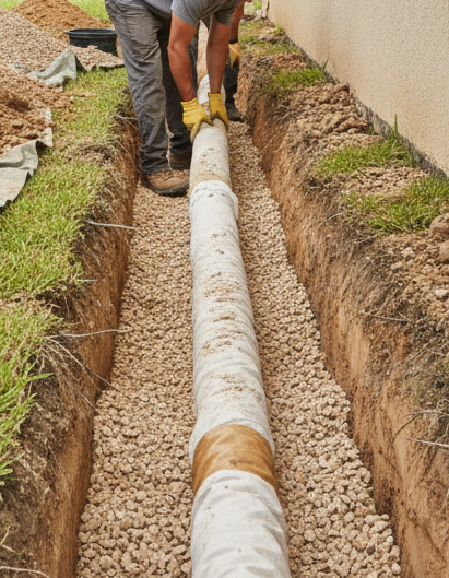 French Drain Installation - should be where they're usually installed